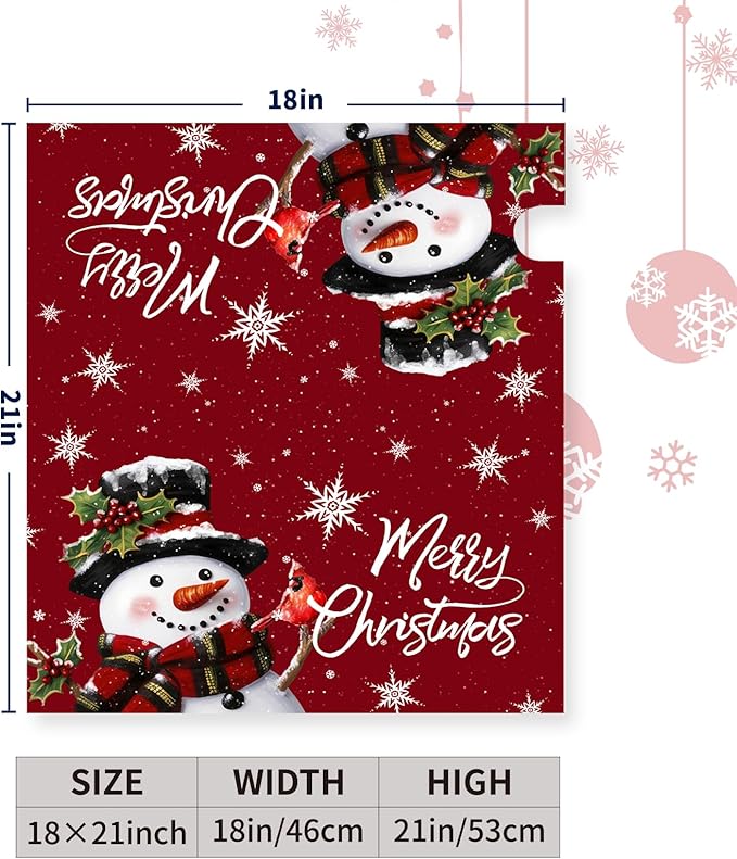 Christmas Snowman Mailbox Covers Magnetic Standard Size 18 x 21 in Winter Red Xmas Outdoor Mailbox Wraps Cover Letter Box Post Cover Christmas Decorations for Outside Gardern Yard