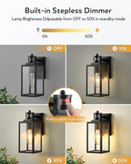 VIANIS Exterior Wall Lights for House, Motion Sensor Porch Light Outside, Black Outdoor Sconce Lighting Fixtures Wall Mount, Modern Outdoor Wall Lantern Lamps with Seeded Tempered Glass for Garage