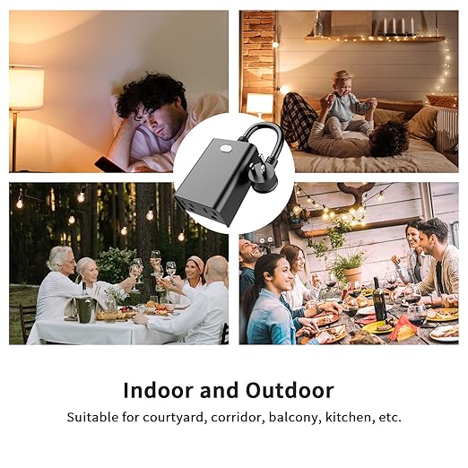 Minoston Outdoor Smart Plug, Wi-Fi Plugs Outlet with 2 Individual Control Sockets, Weather-Resistance, Work with Alexa, Google Assistant, 125V, 2.4 GHz Wireless Frequency, No Hub Required (MP24W)