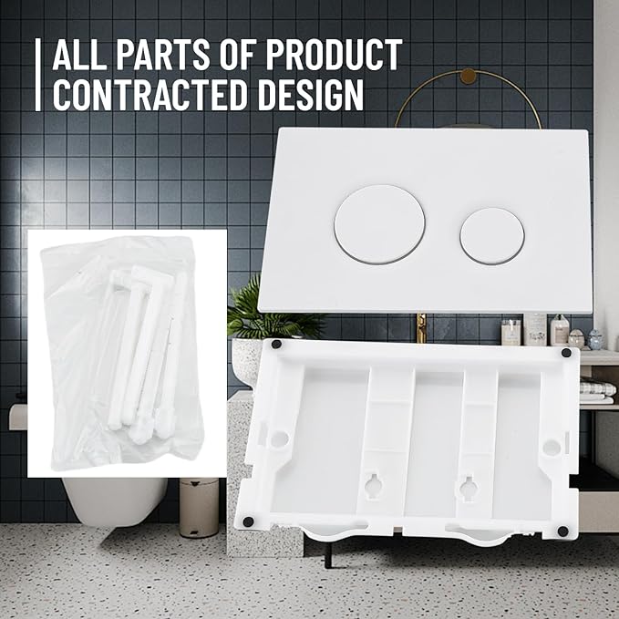 Wall Hung Toilet Tank with Dual Flush Plate,Compatible with TOTO YT930WH,Toilet Replacement Parts with Easy Installation,Toilet Flush Button with Water Saving,Durable Plastic Material,White