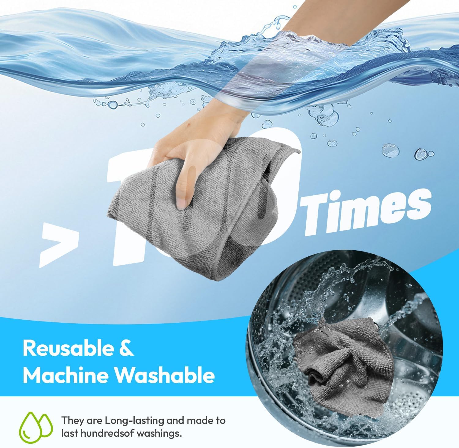 Microfiber Cloth Cleaning Towels (Grey)