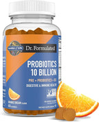 Garden of Life Dr Formulated 10 Billion CFU Prebiotic Fiber & Probiotic Gummies with Vitamin D3 for Digestive and Immune Health – Gluten Free, Non GMO, No Added Sugar, Orange Dream Flavor, 60 Gummies