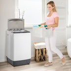 17.8LBS Portable Washing Machine, 2.3 Cu.ft Washer Dryer Combo w/Drum, 10 Programs 8 Water Level, Full-Automatic Compact Lavadora for Apartment Dorm Home, LED Display & 24-Hour Delay Cleaning