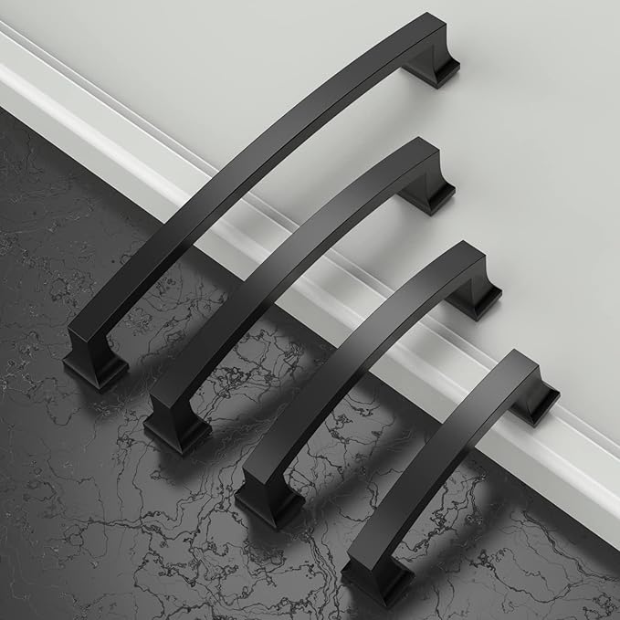 Asidrama 10 Pack 10 Inch(254mm) Matte Black Kitchen Cabinet Handles, Cabinet Pulls Kitchen Cabinet Hardware for Cupboard Drawer Pulls