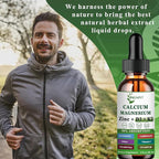 Calcium Magnesium Zinc Liquid Drops, Liquid Magnesium Glycinate 500mg Calcium 1000mg with Vitamin D3,K2,B6,B12,Coq10,6X Stronger Than Gummies Capsules (2 Pack)
