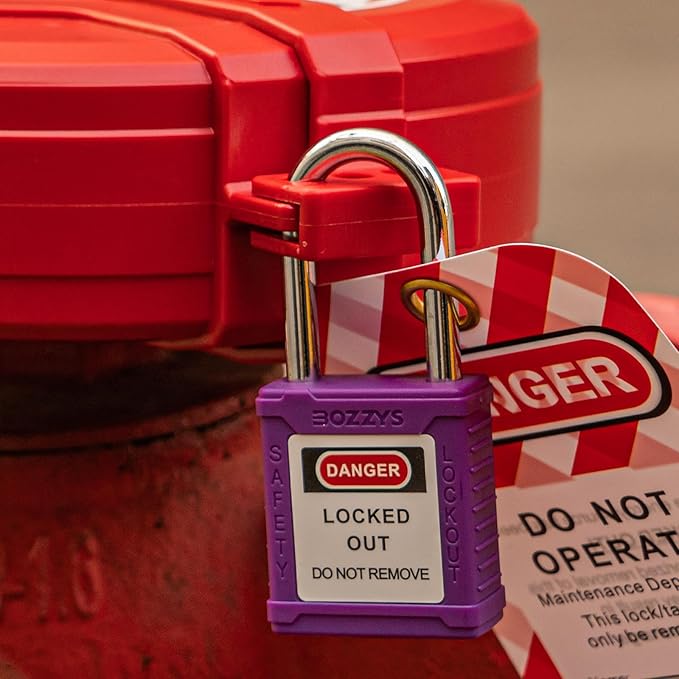 Lockout Tagout Locks 6-Pack｜OSHA Purple Loto Locks Keyed Different｜2 Keys/Lock for Industrial Machinery & Electrical Panels｜Chrome Steel & Laser Coding
