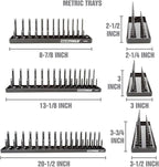OEMTOOLS 22233 Tool Storage Organizer for SAE and Metric Socket, 6PC Socket Organizers for 1/4", 3/8", and 1/2" Drive Sockets, Optimize Toolbox Organization