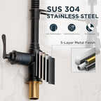 FORIOUS Rustic Kitchen Faucet with Pull Down Sprayer Oil Rubbed Brown, 3 Modes Stainless Steel High Arc Vintage Spring Sink Faucet 1 or 3 Holes for Pot Filler, Farmhouse Camper Wet Bar