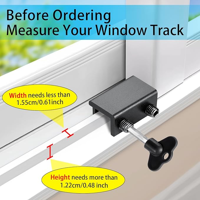 ZRFCXE Window Locks,8 Pack Sliding Window Locks with Key for Vertical & Horizontal Sliding Windows Doors,Easv to Install,Adjustable Security Window Lock for Patio Bedroom Home and Office (Black)
