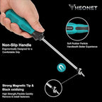 Magnetic Screwdriver Sets 6 PCS, Screwdriver Set with Small Box,Flat Head Phillips Screwdriver, Non-Slip Cushion Grip for Repair Home Improvement,Green & Black