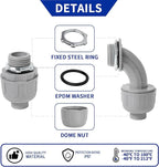 (3/4" Dia * 50 Feet) Yariwiz Flexible Electrical Conduit Liquid Tight PVC Conduit Kit with 5 PCS Coupling, 3 PCS Elbow and 10 PCS Strap, Sealtight Seal Flex Liquidtight Wire Outdoor Non Metallic Grey