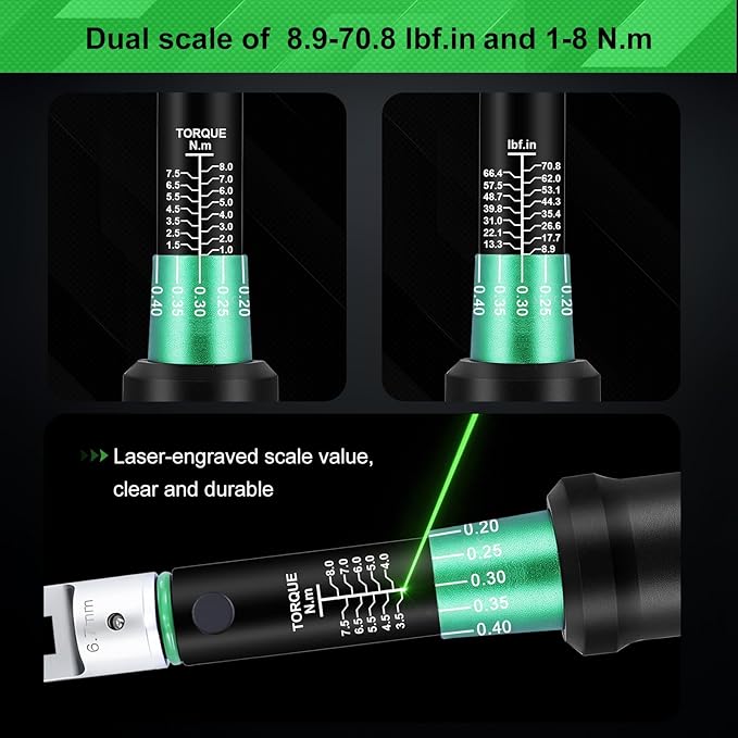 Spoke Torque Wrench, Motorcycle Spoke Wrench with 5.1-6.9mm Wrench Heads, Bike Torque Wrench, Spoke Torque Wrench for Dirt Bike Tool Kit