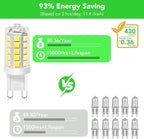 BUBO G9 LED Bulb 6000K Daylight 430 Lumens, 3W Equivalent 40W T4 G9 Halogen Replacement, 360°Beam Angle 120V Non-Dimmable No-Flicker G9 Light Bulbs for Crystal Chandelier Lighting, 20 Pack
