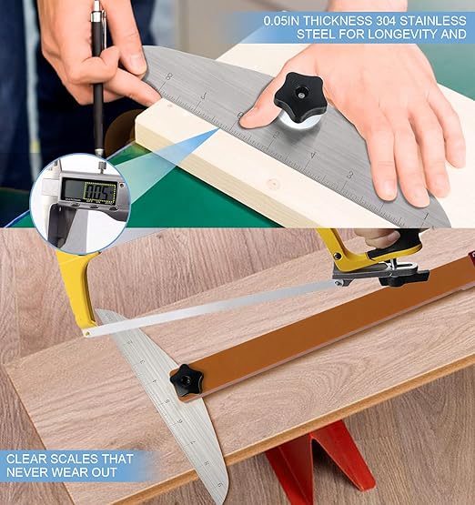 Stair Tread Template Tool - Stair Tread Gauge, Stair Tread Jig, Adjustable 7.67" to 49" in Length, Stair Tread Measuring Tool Suite for Stairs, Risers, Partitions, Shelf Scribe Layout