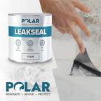 Polar Specialist Coatings Clear Leak Fix Paint - 35 oz - One Coat Waterproof Sealant with Reinforced Fibers, Instantly Seals Leaks & Cracks for Roofs, Drainpipes and Gutter Repairs for Exterior Use