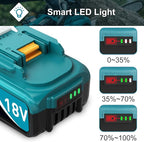 8000mAh 18V Battery Replacement for Makita 18V Battery and Charger DC18RC, Compatible with Makita LXT 18 Volt Batteries Lithium Ion BL1850 BL1840 BL1830 BL1820 BL1815 Cordless Power Tools (Blue) ﻿ ﻿