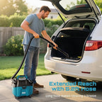 Seesii Cordless Shop Vac Wet and Dry, 2.6 Gallon Small Shop Vac with 2 x 4.0Ah Batteries, 3-in-1 Wet Dry Vacuum with HEPA Filter, Strap, Accessories Storage Bag, Ideal for Garage, Car, Workshop, House