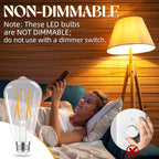 Edison Bulbs 60 watt Equivalent LED, E26 Bulb Non-Dimmable, Soft White 2700K, ST58 Vintage Light Bulbs, 90+ CRI, 6W 600LM, E26 Medium Base, Clear Glass, 18 Pack