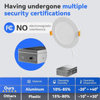 CHARKEE 24 Pack 4 Inch 5CCT Ultra-Thin LED Recessed Ceiling Light with Junction Box, 2700K/3000K/3500K/4000K/5000K, 750LM, 9W Equivalent to110W, Dimmable Canless Downlights, ETL & Energy Star & FCC