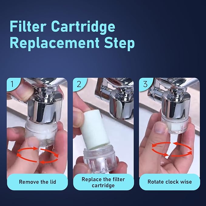 8 PP Cotton Filters Elements Replacement for ATQ Sink Faucet Extender Swivel Aerator (Aerator1080) Removes Chlorine Fluoride Heavy Metal(1080° Aerator 8 pp Cotton)