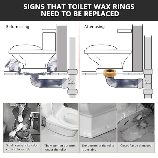 Extra Thick Toilet Wax Ring Kit with Flange and Bolts for Floor Outlet Toilets New Install or Re-seat, Fits 3-inch or 4-inch Waste Lines