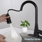 iFealClear Unversal Metal Kitchen Faucet Head Replacement, 3 Modes Pull Down Kitchen Sink Sprayer Head, Compatible with Moen, Delta, American Standard Faucets, 15 Adapters, Oli Rubberd Bronze