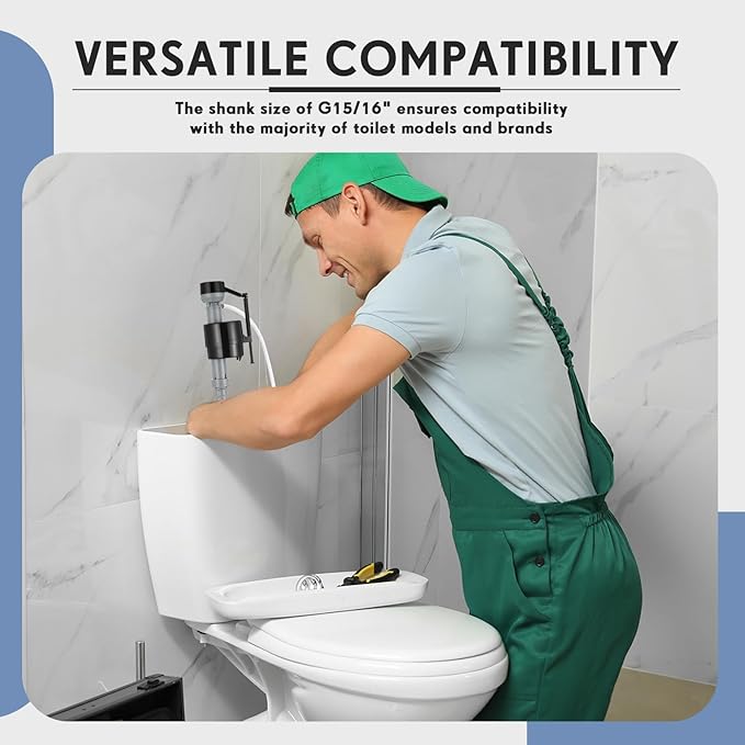 Lasnten 4 Pieces Toilet Fill Valve Toilet Tank Replacement Kit Valve Replacement Kit for Tank and Bowl Water Control