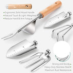 Gardening Tools 13 PCS Stainless Steel Heavy Duty Garden Tool Set with Storage Tote Bag, Knee Pads, Squirt Bottle and Gloves, Gardening Hand Tool Gifts Kit for Women Men