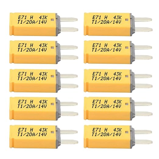 Automatic Reset ATM Mini Circuit Breaker Car Protector Blade Fuses Assortment Kit 10pcs DC14V E71 T1 20 Amp