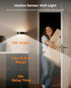 Motion Sensor Night Light, Rechargeable 5000mAh Battery Wall Sconce with Remote, 18 Colors, Dimmable, Timer, for Bedroom, Hallway, Stairs, Bathroom, Living Room (2-Pack, Black)