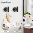 TQKAG Matte Black 5 Piece Bathroom Hardware Accessories Set 23.6" SUS304 Stainless Steel Bathroom Towel Bar Holder Sets Double Post Pivoting Toilet Paper Holder Set Wall Mounted