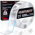Strong Heavy Duty Double Sided Tape, 1.2" x 20FT Extra Large Clear & Tough Removable Nano Tape for Wall Hanging Strip Poster Deco Rug