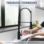 GIMILI Oil Rubbed Bronze Touchless Kitchen Faucet with Pull Down Sprayer Motion Sensor Smart Hands-Free Activated Single Hole Spring Faucet for Kitchen Sink