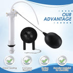 Dreyoo Universal Toilet Tank Repair Kit Compatible with Danco 80816, Toilet Repair Parts Fill Valve, Flapper, Rod, Float Replacement, Toilet Repair Kit for 8.5 Inch Tanks, Toilet Tank Flapper Replace