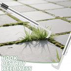 Crack Weeder Tool,2-in-1 Crack Weeder & Moss Remover Brush,33-61 Inch Adjustable Handle，Weed Removal Tool for Weeding Between pavers, Sidewalk, Driveway Crack, Patio Crevice