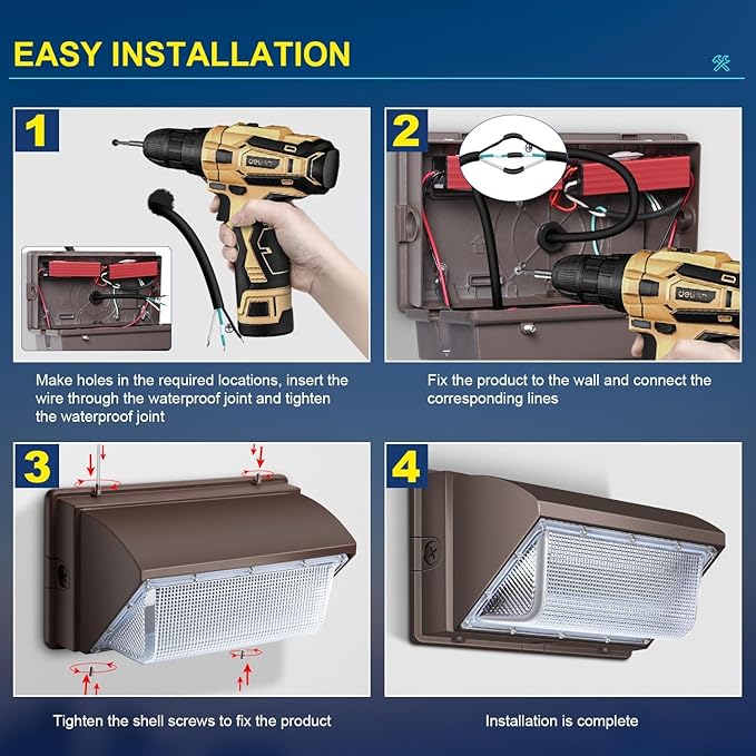 ledmo LED Wall Pack 120W 5000K 15840LM Outdoor Security Flood Light Waterproof IP65 LED Wall Lights for Garage Warehouses Parking Lots