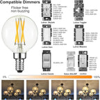 Arberlic G16.5 Light Bulb,4W E12 LED Bulb dimmable Equivalent E12 Candelabra Bulb 40 Watt,Warm White 2700K,400lm,CRI85+,AC120V,Edison Style,Clear Glass,ETL Listed,Pack of 6
