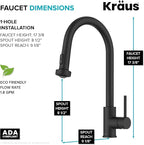 KRAUS Bolden 2-Function Single Handle Pull Down Kitchen Faucet in Matte Black, KPF-1616MB