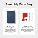 Adoorn Lockable Post Mount Mailbox |Large Malbec, Size 12 x 12 x 18.5 (HxWxD) Anti-Theft Locking Mailbox with 2 Keys, Modern Mailbox with Flag, Weatherproof Mailboxes for Outside