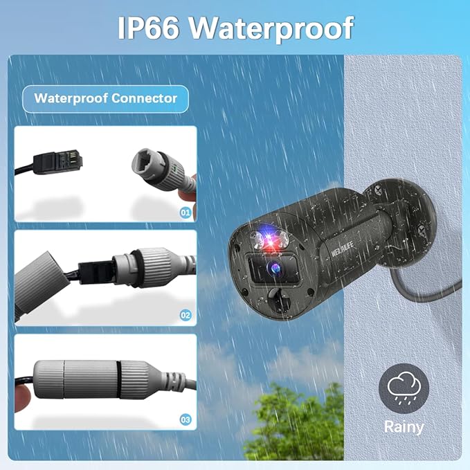 【2-Way Audio】 Outdoor Wired Security Camera System, Wired Cameras for Home Security, Home POE Video Surveillance Systems DVR Kits