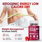 Keto ACV Gummies Advanced Weight - L0ss-,- Keto Gummy Supplement for Women and Men, with 1500MG Apple Cider Vinegar & Vitamin B12, Vegan & Non-GMO, Detox & Cleanse, Low-Carb, 60 Count