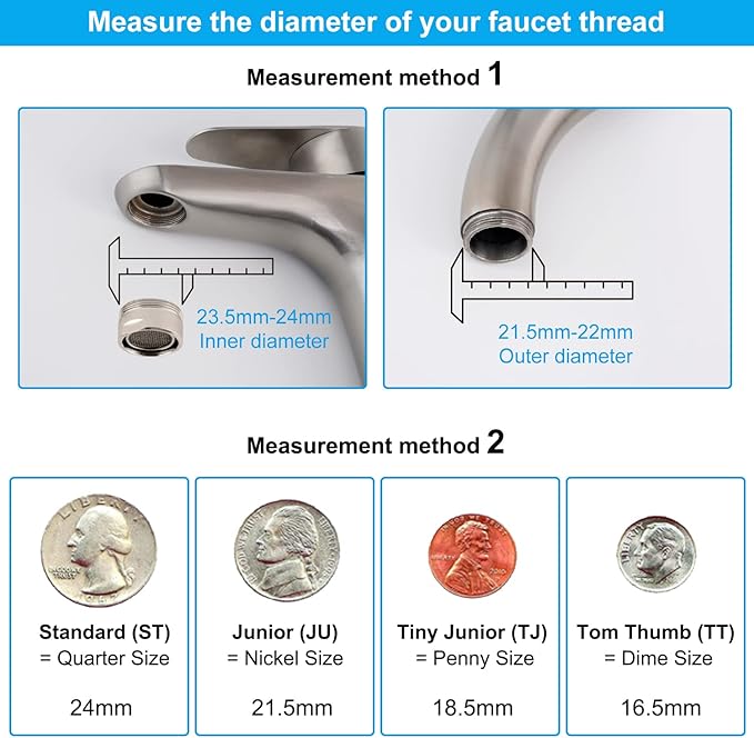 Hibbent NSF/ANSI/CAN 61 Certified 360 Degree Swivel Sink Faucet Aerator, CUPC Certification Big Angle Water Saving Dual Function Kitchen Faucet Aerator,55/64 Inch Female Thread, Brushed-Nickel