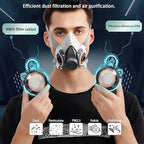 Respirator Mask,6200 Dust Mask,With Safety Glasses,High-Efficiency Filtration Technology,Comprehensive Protection,20 Spare Dust Cotton Pads,Ideal for Filtering Dust,Smoke, And Other Particulate Matter