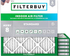 Filterbuy 11.25x11.25x1 Air Filter MERV 8 (MPR 700) Dust Defense Replacement (6-Pack), Electrostatic Pleated HVAC AC Furnace Filters, Made in USA (Actual Size: 11.25 x 11.25 x 0.75)