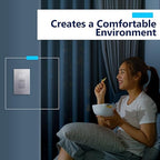 LIDER Dimmer Paddle Switch for Dimmable 300W LED/CFL Lights, 1-Pole or 3-Way, 120 V, Modern Upgrade, UL Listed, Screwless Wall Plate Included, Silver