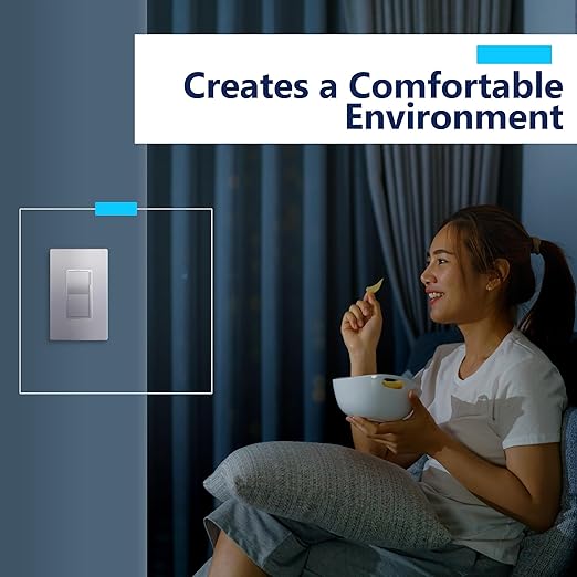 LIDER Dimmer Paddle Switch for Dimmable 300W LED/CFL Lights, 1-Pole or 3-Way, 120 V, Modern Upgrade, UL Listed, Screwless Wall Plate Included, Silver