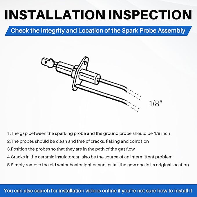 232258 RV Water Heater 2-Prong Electrode Assembly for Suburban water heaters SW Series SW-4/6/10/12/16-D/DE/DEC/DEL/DELC/DEM/DRA/DERA/DFA/DEFA DSI Electrode Probe Igniter