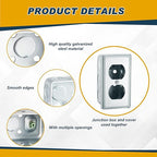 8 Set 4 x 2 Inch Electrical Junction Box with Cover Square Plenum Box Galvanized Steel Metal Outlet Boxes, Ten 1/2'' Knockouts, 1-7/8" Deep, 13 Cu. in. Capacity (Duplex Receptacle Cover)