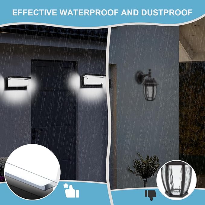 6000K Porch Lights Outdoor, 18W 1800LM LED Wall Light, IP65 Waterproof Anti-Rust Aluminum Modern Exterior Fixtures for Over Door, Garage, Patio (2 Pack)