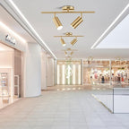 KCO Lighting Modern 2-Light Gold Track Lighting Fixture Flush Mount Brushed Brass Track Lights Kit Mid Century Industrial Adjustable Ceiling Spot Lights Indoor for Kitchen Island (2-Light)